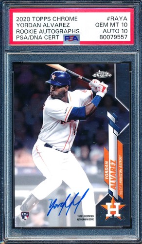 Yordan Alvarez 2020 Topps Chrome Auto #RA-YA RC Gem Mint PSA 10 w/ 10 Auto Grade