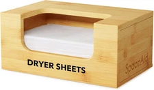 SpaceAid Dryer Sheet Holder with Opening and Labels, Laundry Softener Bamboo 