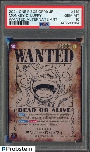 PSA 10 2024 One Piece JPN OP-09 Luffy Gear 5 Wanted OP05-119 Alt Art Gem Mint