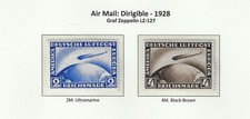 Germany, Weimar Republic, 1928, Air Mail: Dirigible "Graf Zeppelin" #423-424 *