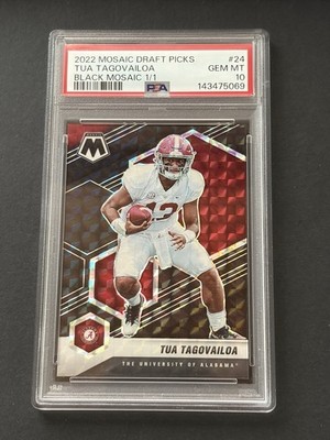2024 Mosaic Draft Picks Tua Tagovailoa Black Mosaic #1/1 PSA 10 Alabama #24