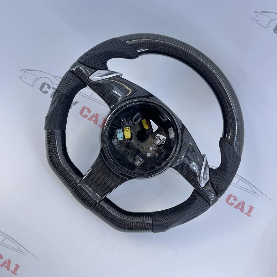 Volante de fibra de carbono personalizado para Porsche Panamera Cayenne 911 2011-2016 Foto 2 de 4