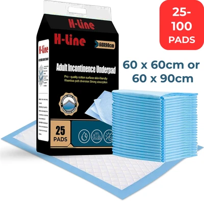 H-LINE 25 50 100 Disposable Incontinence Adult Bed Pads Mats Sheets Mattress Protectors