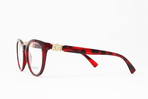 Gafas ópticas Versace para mujer ojos de gato VE3247 5258 Burdeos Habana 53 mm ¡NUEVAS! - Imagen 3 de 5