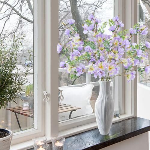 4Pcs Azalea Artificial Flowers Silk Flowers for Decoration, Spring Purple - Picture 4 of 8