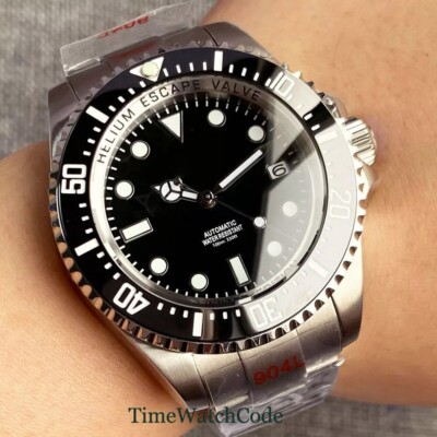 Tandorio Automatic Men's Watch NH35 Exhaust Valve Auto Date 43mm 316L Bracelet