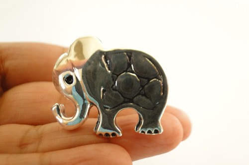 Elephant No Stone 925 Sterling Silver Ring Size 9 10 - Picture 2 of 4