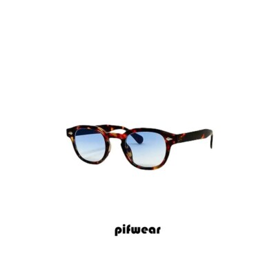 Occhiali da sole Johnny Depp unisex havana con lenti blu