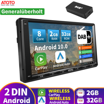 ATOTO A6PF 7''DAB/DAB+ Android Autoradio Doppel DIN GPS-Tracking Wireless CarPlay