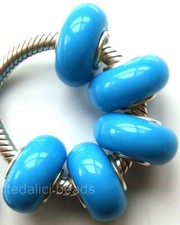 Wholesale 50/100pcs Silver Core Lampwork Murano Glass Beads European Charm TF220