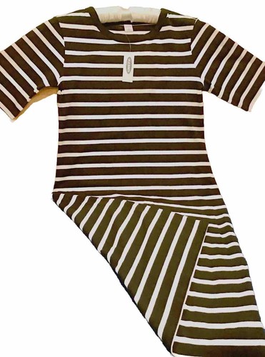 Old Navy S Black White Striped Short Sleeve Crew Neck Basic T Shirt Dress NWT - Picture 7 of 7