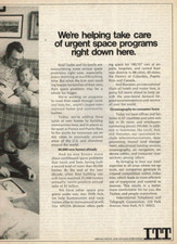1969 Vintage Print Ad ITT We're helping take care of space programs Dad Kids