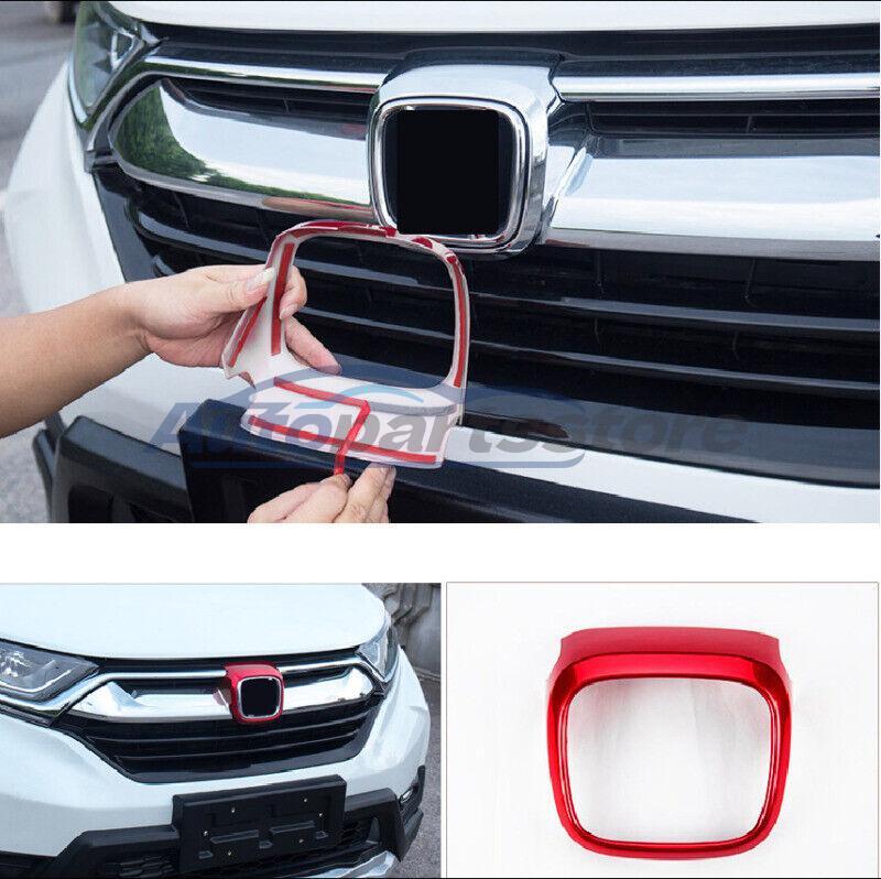 Car Front Grille Logo Decorative Frame Cover Trim Red For Honda CRV CR-V 2017-19