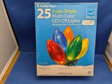 HOLIDAY TIME 25 C9 LED MULTI-COLOR LIGHTS NEW open box Indoor  Outdoor