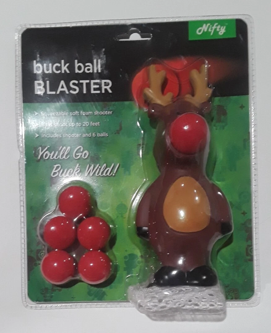 Buck Ball Blaster Reindeer 6 Balls Squeezable foam Shooter Launches 20 feet  8" | eBay