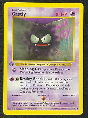 50/102 Gastly 1st Edition Pokemon Base Set Shadowless EX/NM | eBay