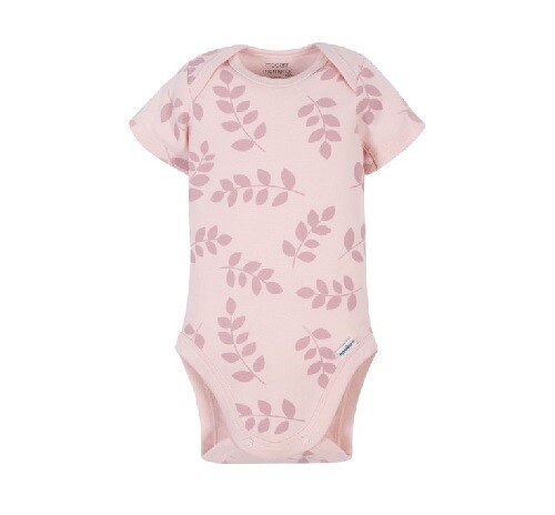 Gerber Modern Moments Baby Girl 1-Piece Pink Leaf Onesie Size 6-9M - Picture 1 of 3