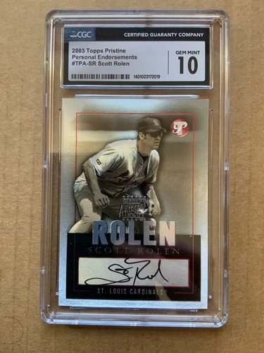 2003 Topps Pristine Autograph Card SCOTT ROLEN Just Graded CGC 10,  Autograph 10