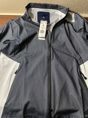 New Adidas Golf Mens Rain Hoodie RDY Collegiate Navy Blue