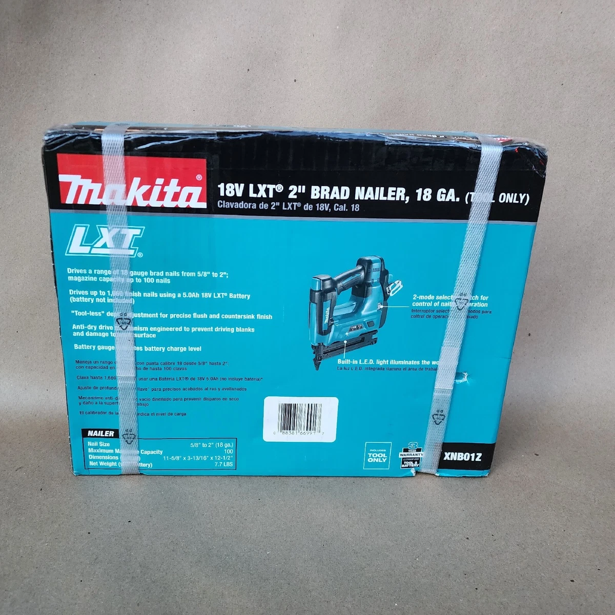 Makita XNB01Z 18V LXT Lithium-Ion Cordless 2 Brad Nailer