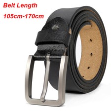 Mens Belt Genuine Leather Belts For Dress Jeans Big Tall Wasit Size 28"-64"