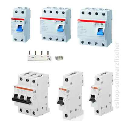 ABB LS-Schalter S201 S203 FI-Schutzschalter F202 F204 DS201  1p/2p/3p/4p Auswahl