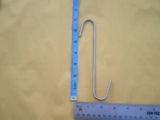 10 PCS. HEAVY DUTY STAINLESS STEEL MEDIUM MEAT/POULTRY S HOOKS, 7" X 4MM.
