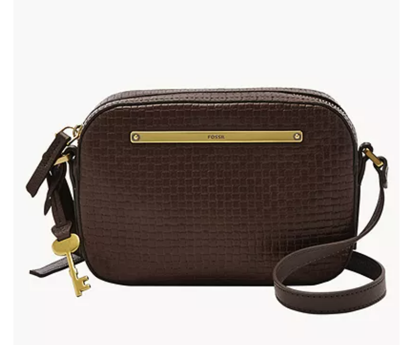 Fossil Women's Liza Camera Bag Espresso/Brown ZB1771206 Zip