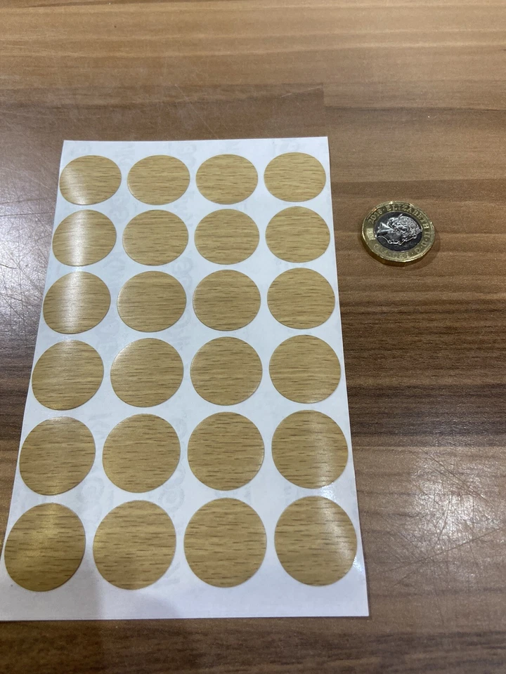 STEVEO Self Adhesive Screw Cap Covers Light Oak(20mm)CheapestOnHereDoTheMaths!