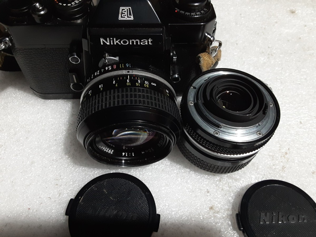 Nikon Nikomat EL Film Camera w/Nikkor 50mm 1.4/24mm 2.8 | eBay