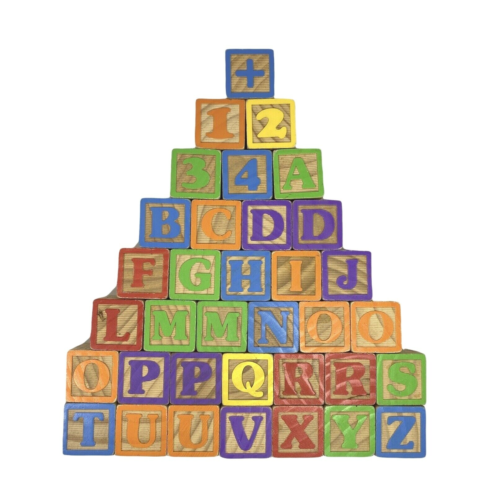 Vintage Wooden ABC Alphabet Numbers Toy Blocks 1-3/4" Pictures Words - Lot  of 35 | eBay