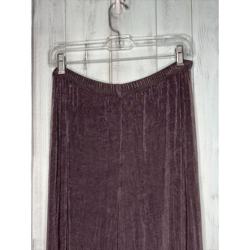CHICOS TRAVELERS GRAY STRETCHY SLINKY ACETATE SPANDEX WIDE LEG PULLON PANTS 12 L - Picture 3 of 15