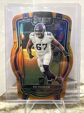 2022 Select Football Ed Ingram Rookie Club Level /199 Orange Die Cut Refractor