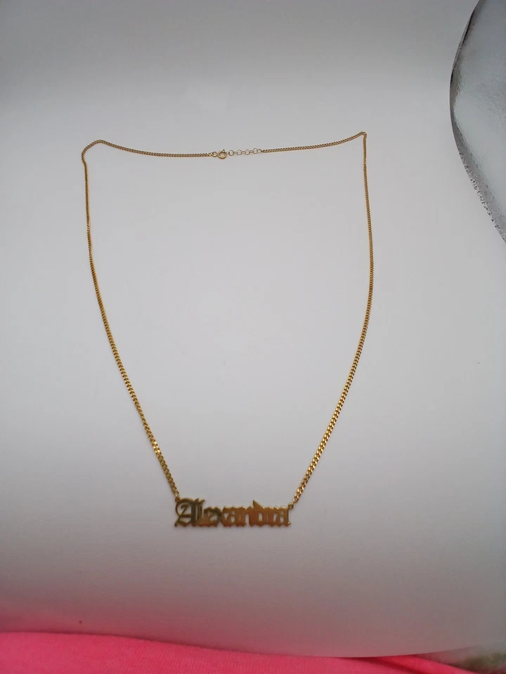 ALEXANDRA Personalizado Plata de Ley 925 Personalizado Nombre Collar Colgante Placa