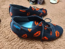 International 1.5" Heather Split-sole Womens Print Practice Dance Shoes(sz5.5)