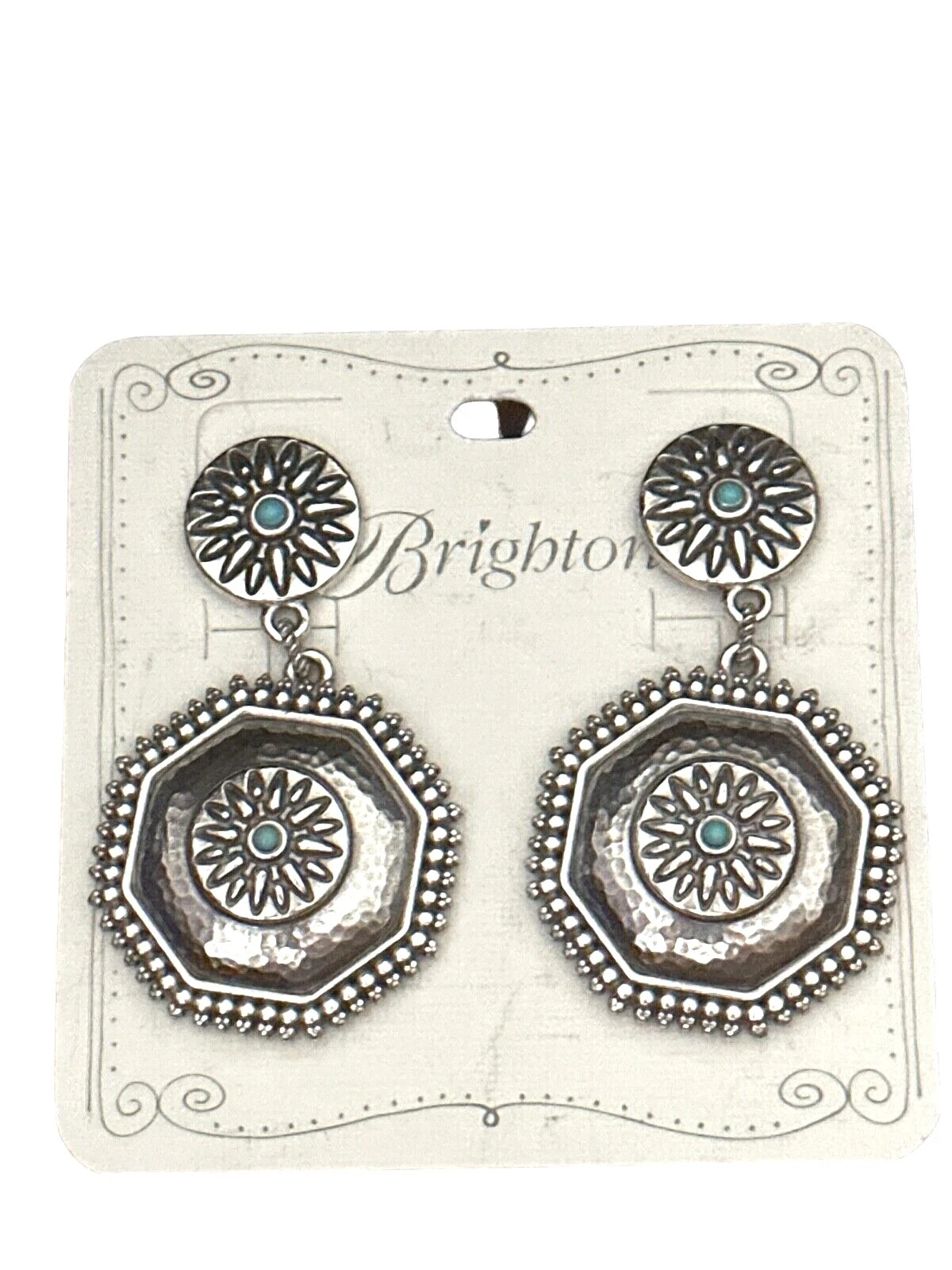 Chapado en Plata Pendientes de Moda Borla Turquesa