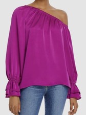Ramy Brook Murphy Off-the-Shoulder Satin Top NWT Size XS