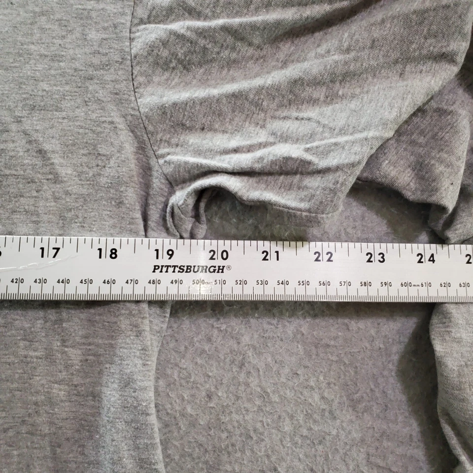 DC Shoes Men T-Shirt Medium Gray Logo Graphic Print Long Sleeve Crew Neck Tee - Image 4 of 4