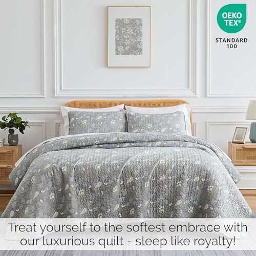 Oversized Queen Quilt Bedding Set, 3Piece, Full / Queen Infinite