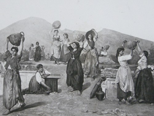 EXCAVATORS at POMPEII Antique 1884 Gravure Print Masterpieces French Art Matted - Picture 3 of 8