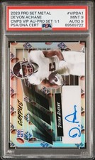 2023 Pro Set Football Devon Achane Campus VIP Pro Set Logo Auto 1/1 PSA 9 MINT