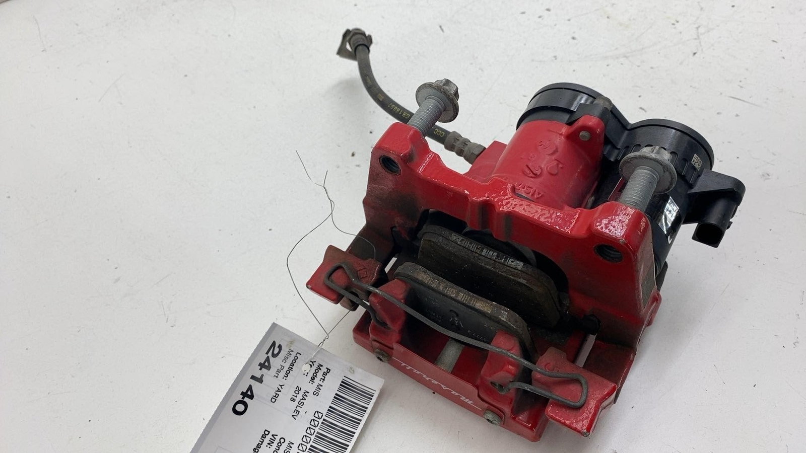2017-2020 Maserati Levante Rear Driver Side Brake Caliper Left w/ Hose Line Red