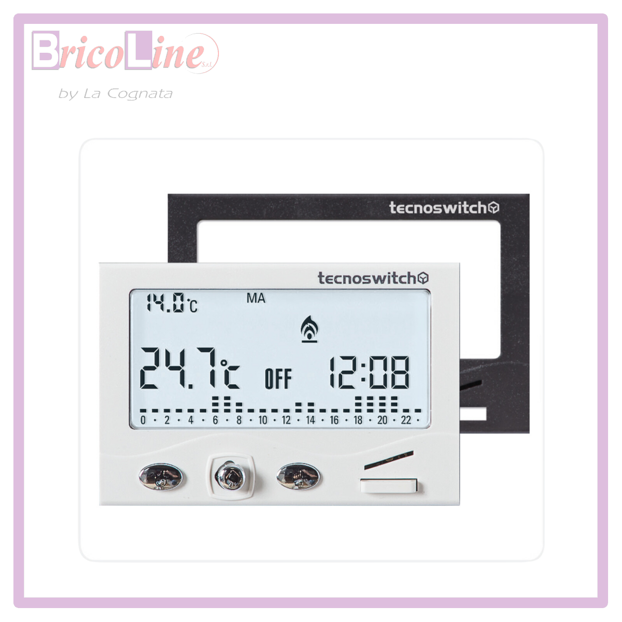 CRONOTERMOSTATO INCASSO DIGITALE MICHELANGELO BIANCO TECNOSWITCH