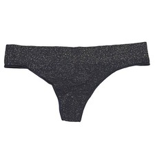 NWT AERIE Thong Sz S-M-L Blue Gold Sparkle