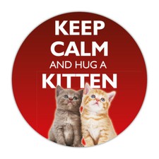 2 x Keep Calm and Hug a Kitten Self-Adhesive Vinyl Sticker for Cat Lovers