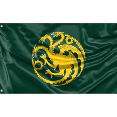 GoT, House Targaryen Greens Flagge einzigartiges Design, 3x5 Fuß/90x150 cm Größe, EU Made