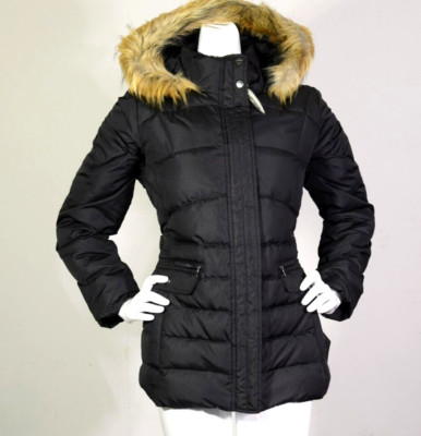 Amazon Larry Levine Faux Fur Hood Down Puffer Jacket Larry Levine