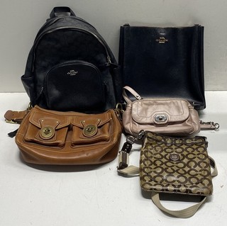 Coach Purse Handbag Lot Backpack Tote Crossbody Leather Canvas 5 Pieces
