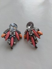 Boucles d'oreilles argentées et perles