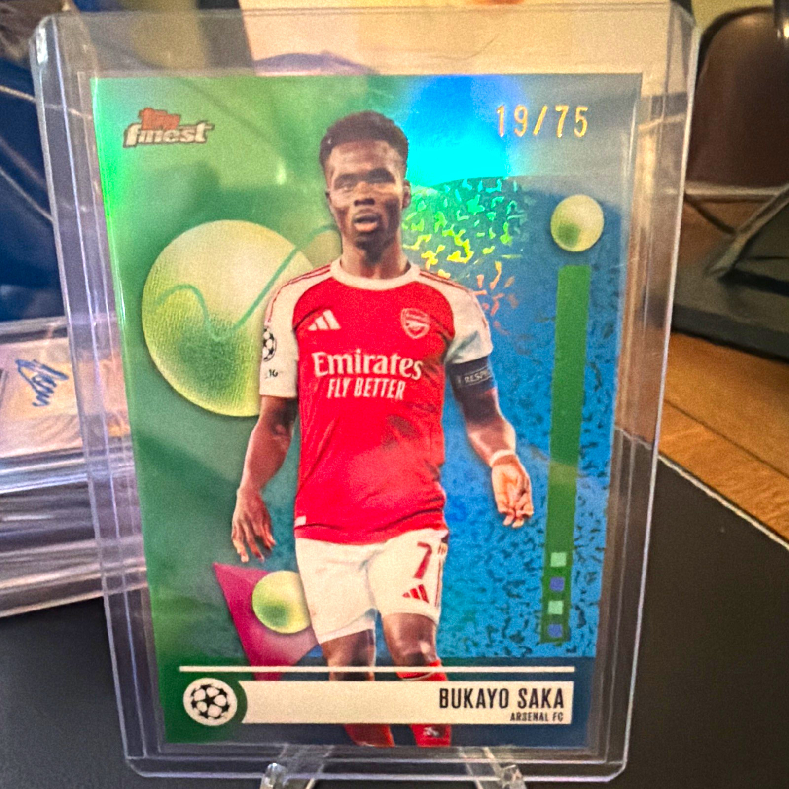 Topps Finest 2026 Bukayo Saka #7 Arsenal FC UEFA Champions League /75